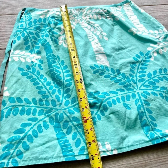 Lilly Pulitzer Womens Turquoise Yellow Palm Fish Reversible Wrap Skirt Size‎ 10 - Picture 5 of 6